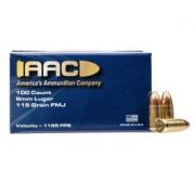 10 Boxes of AAC 9mm Ammo 115 Grain FMJ 1000rds