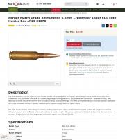 Berger Match Grade Ammunition 6 5mm Creedmoor