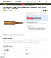 Berger Match Grade Ammunition 6 5mm Creedmoor