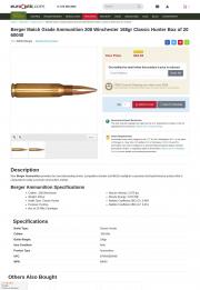 Berger Match Grade Ammunition 308 Winchester