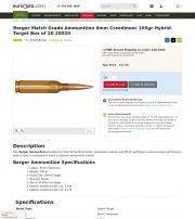 Berger Match Grade Ammunition 6mm Creedmoor