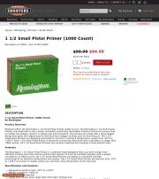 1 1 2 Small Pistol Primer 1000 Count