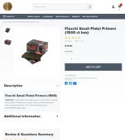 Fiocchi Small Pistol Primers 1500 ct box