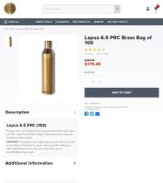 Lapua 6 5 PRC Brass Bag of 100