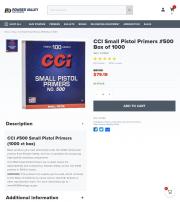 CCI Small Pistol Primers 500 Box of 1000