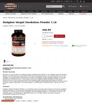 Hodgdon Varget Smokeless Powder 1 Lb