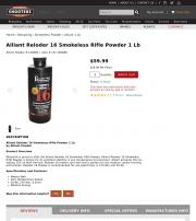 Alliant Reloder 16 Smokeless Rifle Powder 1 Lb