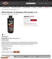 Alliant Reloder 16 Smokeless Rifle Powder 1 Lb