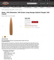 Berger 6mm 243 Diameter 109 Grain Long Range