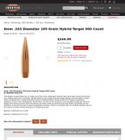 Berger 6mm 243 Diameter 105 Grain Hybrid Target