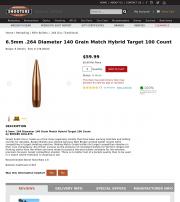 Berger 6 5mm 264 Diameter 140 Grain Match Hybrid
