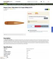 Berger 6 5mm 140gr Match VLD Target 500pk 26701