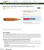 Berger 6mm 105gr Match Hybrid Target 100pk 24433