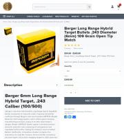 Berger Long Range Hybrid Target Bullets 243