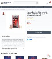 Hornady 224 Diameter 62 Grain Polymer Tip ELD VT