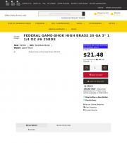 Federal Game Shok High Brass 20 GA 3 1 1 4 oz 6