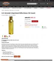 6 5 Grendel Unprimed Rifle Brass 50 Count