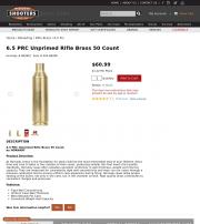 6 5 PRC Unprimed Rifle Brass 50 Count