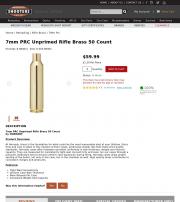 7mm PRC Unprimed Rifle Brass 50 Count
