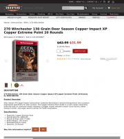 270 Winchester 130 Grain Deer Season Copper