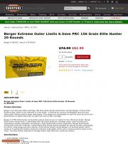 Berger Extreme Outer Limits 6 5mm PRC 156 Grain