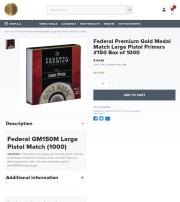 Federal Premium Gold Medal Match Large Pistol