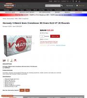 Hornady V Match 6mm Creedmoor 80 Grain ELD VT 20
