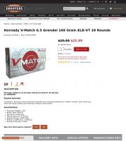 Hornady V Match 6 5 Grendel 100 Grain ELD VT 20