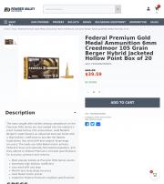 Federal Ammunition 6mm Creedmoor 105 Grain