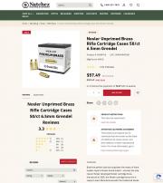 Nosler Unprimed Brass Rifle Cartridge Cases 50