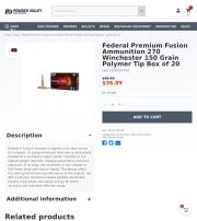 Federal Ammunition 270 Winchester 150 Grain