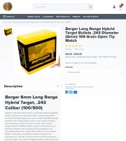 Berger Long Range Hybrid Target Bullets 243