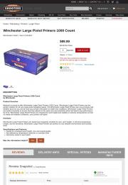 Winchester Large Pistol Primers 1000 Count