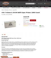 34 7 62mm 30 06 NATO Spec Primer 1000 Count
