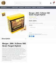 Berger Hybrid Target Bullets 264 Diameter 6 5mm