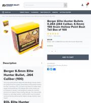 Berger Elite Hunter Bullets 0 264 264 Caliber 6