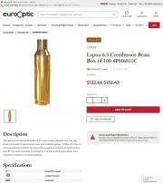 Lapua 6 5 Creedmoor Brass Box of 100 4PH6011C