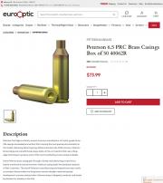 Peterson 6 5 PRC Brass Casings Box of 50 40062R