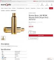 Norma Brass 300 WSM Shooter Pack 50 per box
