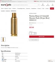 Norma Brass 6 5 Grendel Shooter Pack 50 per Box