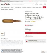 Berger Match Grade Ammunition 6 5mm Creedmoor