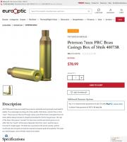 Peterson 7mm PRC Brass Casings Box of 50rds