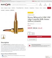 Norma Whitetail 6 5 PRC PSP 140gr Centerfire
