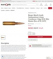 Berger Match Grade Ammunition 6 5mm Creedmoor