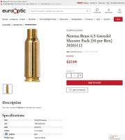 Norma Brass 6 5 Grendel Shooter Pack 50 per Box