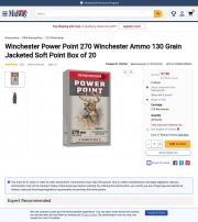 Winchester Power Point 270 Winchester Ammo 130