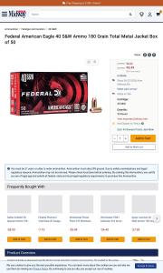 Federal American Eagle 40 S W Ammo 180 Grain