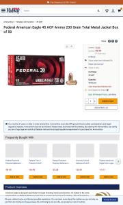 Federal American Eagle 45 ACP Ammo 230 Grain