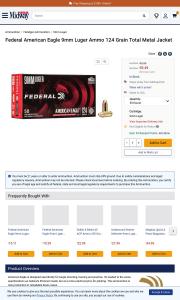Federal American Eagle 9mm Luger Ammo 124 Grain