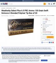 Weatherby Select Plus 6 5 PRC Ammo 130 Grain